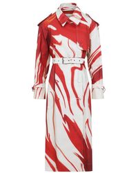 Dries Van Noten - Roter Schicker Baumwollmantel - Lyst