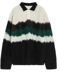 Sacai - Contrast Collar Knitted Top - Lyst
