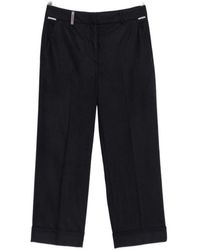 Peserico - Broeken ,Blauw ,Cropped Broeken - Lyst