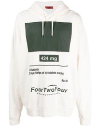 424 - Hoodies & Sweatvesten ,Wit ,Katoen Hoodie - Lyst