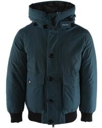 Woolrich - Jassen ,Blauw ,Katoen Blauwe Polar Bomberjas Voor - Lyst