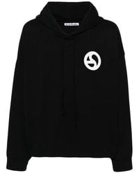 Acne Studios - Hoodies & Sweatvesten ,Zwart ,Katoen Fester Logogram Hoodie - Lyst