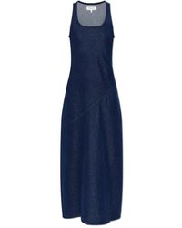Rag & Bone - Kleedjes ,Blauw ,Denim Denim Turtleneck Jurk Met Schouderbandjes - Lyst