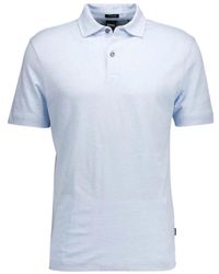 BOSS - Stilvolles blaues leinen-baumwoll polo shirt - Lyst