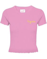 MC2 Saint Barth - Tops ,Roze ,Katoen Katoenen T-Shirt Met Viziata Print - Lyst