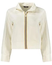 K-Way - Witte Sweater Met Rits En Zakken - Lyst