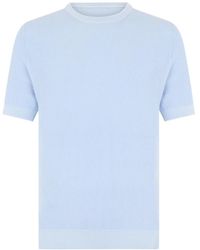 Fedeli - Rundhals Kurzarm Strickpullover - Lyst