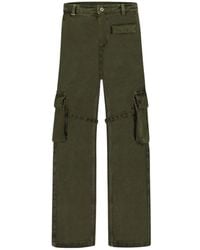 flâneur - Broeken ,Groen ,Katoen Cargo Broek Met Telefoon Zak - Lyst