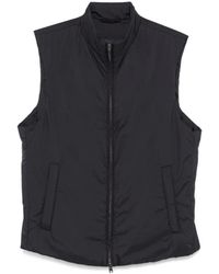 Herno - Jassen ,Zwart ,Gewatteerd Vest Met Ritszak Aan De Voorkant - Lyst
