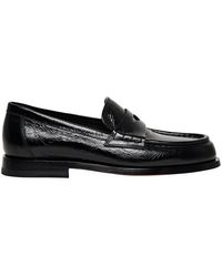 Santoni Leather penny loafers - Negro