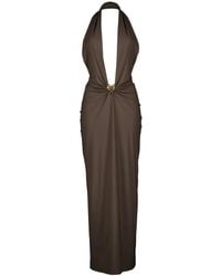 Christopher Esber - Mineral Stone Ruched Halter Lycra Jurk - Lyst