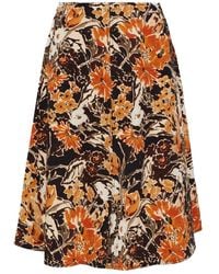 Marni - Rokken ,Veelkleurig ,Katoen Rok Met Bloemenmotief, Midi Lengte - Lyst