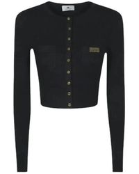 Elisabetta Franchi - Truien & Vesten ,Zwart ,Leer Cardigan - Lyst