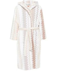 Missoni - Nachtkleding ,Katoen Giacomo Badjas Met Capuchon - Lyst