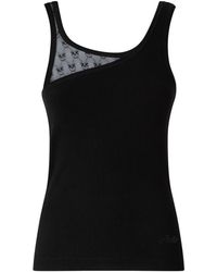 Pinko - Tops ,Zwart ,Katoen Cupboard Canotta Costina - Lyst