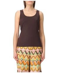 Maliparmi - Schwarzes Ärmelloses Tanktop - Lyst