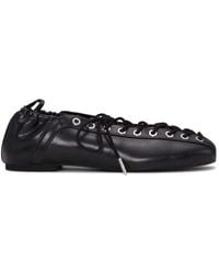 Ganni - Schwarze elastische knöchel flache sohle schuhe - Lyst