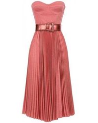 Elisabetta Franchi Geplooide Lame Jurk Met Cin - Roze