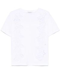 Ermanno Scervino - Weißes t-shirt mit rundhalsausschnitt und transparenten einsätzen - Lyst