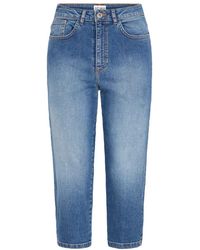 Ichi - Cropped Jeans - Lyst