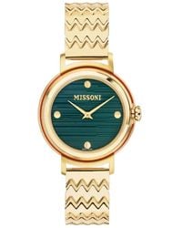 Missoni - Fiammato Grün Edelstahl Uhr - Lyst