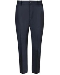 PT Torino - Pantaloni blu in misto cotone straight leg - Lyst