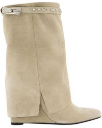 Gibaldi - Studded Suede Wedge Stiefel - Lyst