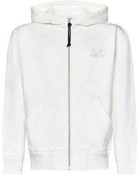 C.P. Company - Weiße Zip-Through Hoodie Für Männer - Lyst