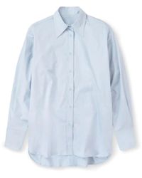 Closed - Babyblaues hemd mit klassischem kragen - Lyst