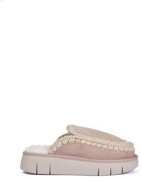 Mou - Braune Sandalen Aus Schaffell Mit Gummisohle - Lyst