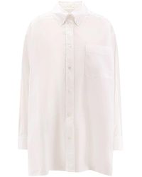 The Row - Witte Buttoned-Down Shirt Lange Mouw - Lyst