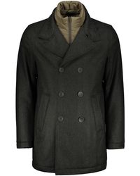 Herno - Jassen ,Groen ,Wol Double-Breasted Wool Coat - Lyst