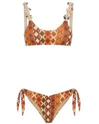 ME FUI - Lurex Bikini Set Mit Niedlichen Kragen - Lyst