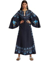 La DoubleJ - Kleedjes ,Blauw ,Wijdvallende Kaftan Jurk - Lyst