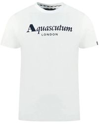 Aquascutum - Baumwoll-t-shirt mit union jack flagge - Lyst