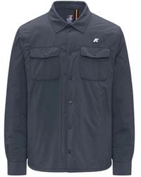 K-Way - Jassen ,Blauw ,Leer Umbert Effen Warme Jas - Lyst