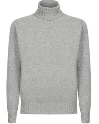 Dell'Oglio - Truien & Vesten ,Grijs ,Grijze Gebreide Kleding Voor Mannen Aw 24 - Lyst