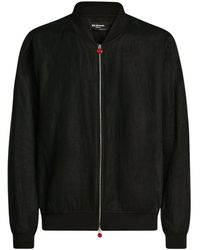 Kiton - Jassen ,Zwart ,Leer Pure Linen Jas Met Rits - Lyst