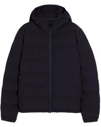 Aspesi - Jassen ,Blauw ,Nylon Gewatteerd Nylon Jack Met Capuchon - Lyst