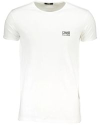 Roberto Cavalli - Wit Crew Neck T-Shirt Met Print - Lyst