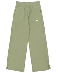 Nike - Fitness ,Groen ,Katoen Fleece Wijde Broek Phoenix Alligator - Lyst