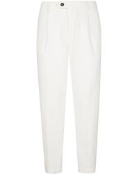 Eleventy - Broeken ,Wit ,Katoen Comfortabele Katoenen Broek Met Pences - Lyst