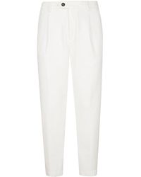 Eleventy - Broeken ,Wit ,Katoen Comfortabele Katoenen Broek Met Pences - Lyst