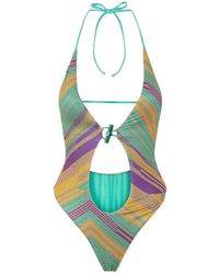 FK - Badmode ,Veelkleurig ,Polyester Kleurrijke Monokini Badpak Met Verwijderbare Vulling - Lyst