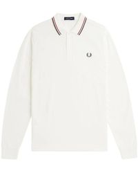 Fred Perry - Tops ,Wit ,Katoen Witte Twin Tipped Polo Shirt - Lyst