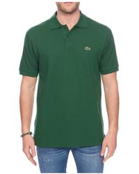 Lacoste - Tops ,Groen ,Katoen Groene Polo Met Logo Borduursel - Lyst