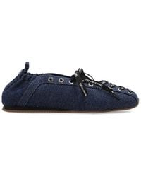 Ganni - Sportliche Ballerina Aus Denim - Lyst
