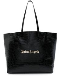 Palm Angels - Schwarze und goldene logo einkaufstasche - Lyst