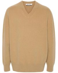 Rohe - Truien & Vesten ,Bruin ,Wol V-Hals Truien - Lyst