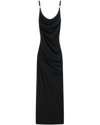 Coperni - Schwarzes Kleid Mit Tiefem Rückenausschnitt Und Metall Detail - Lyst